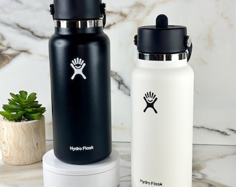 32oz Custom Engraved Hydro Flask Wide Mouth with Flex Straw Cap