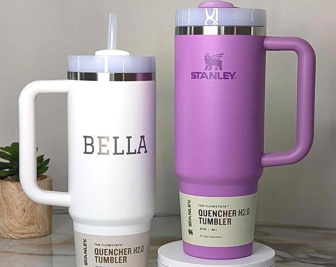 Custom Stanley 40oz, 30oz & 20oz Engraved Flowstate Quencher H2.0 Tumbler