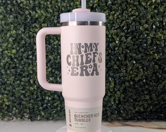 Chiefs Stanley 30oz Custom Engraved Flowstate Quencher H2.0 Tumbler