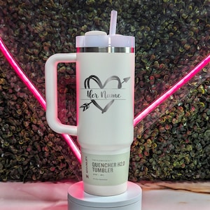 Valentine&#39;s Custom Stanley 30oz Engraved Flowstate Quencher H2.0 Tumbler