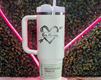 Valentine's Custom Stanley 30oz Engraved Flowstate Quencher H2.0 Tumbler