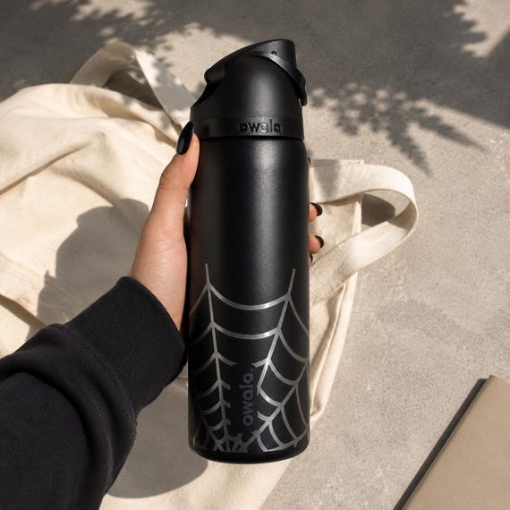 Owala Stanley Engraved Bottles Black 24oz & 32oz | Spider Web
