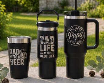 Personalized Stanley Dad Tumbler with Kids Names Custom Engraved Travel Mugs, Dad Grandpa Gift, Fathers Day Papa Cup