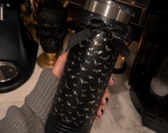 Halloween Black 22oz Polar Camel Engraved Bottles Tumblers | Spider Web, Bats, Skeletons, and More!