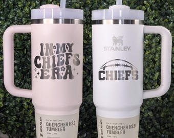 Chiefs Stanley 30oz Custom Engraved Flowstate Quencher H2.0 Tumbler