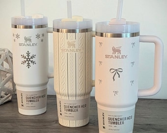Winter 30oz Stanley Coquette Engraved Tumblers Holiday Cozy Collection | Heart, Bow, & Snowflake Design