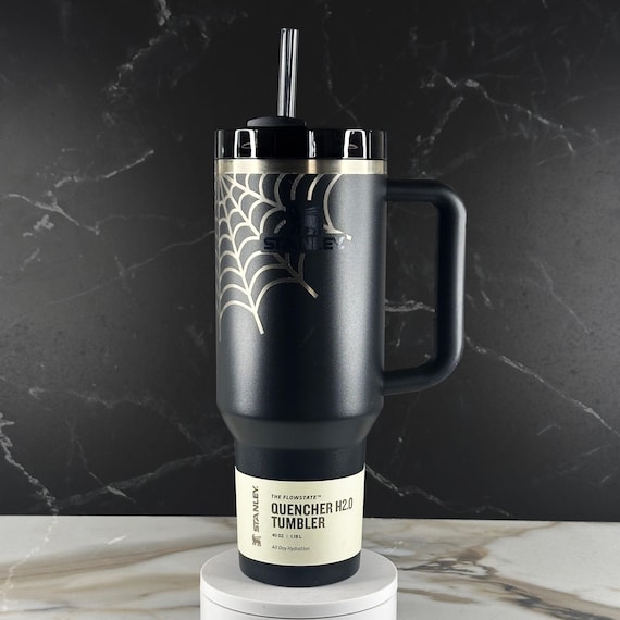 Halloween Black Stanley & Owala Freesip Engraved Tumblers | Spider