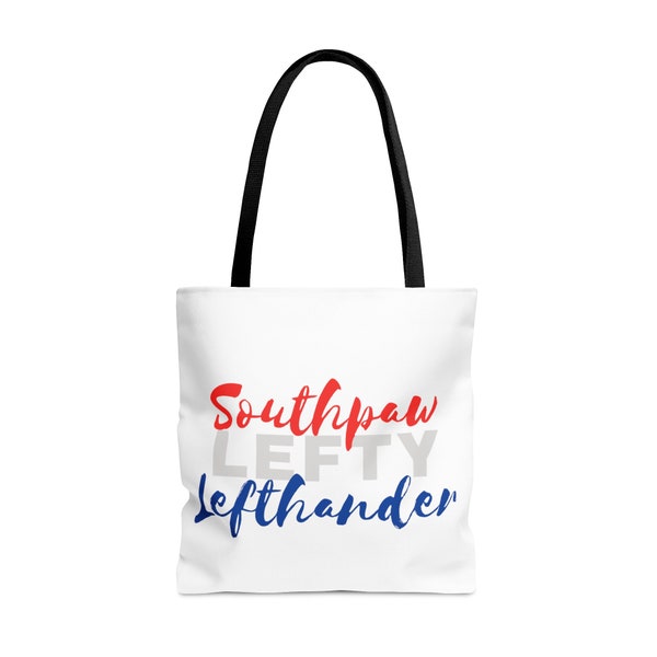 Lefthanded Tote Bag - Gift for Southpaw - White ToteBag for Left-Handed Individuals - Gift for Lefty - Carryall Grocery Reusable Bag