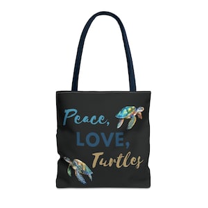 Sea Turtle Tote Bag - Ocean Animal Canvas Tote, Beach Accessories, Coastal Eco-Friendly Bag, Sea Life Market Shopper, Underwater Creature