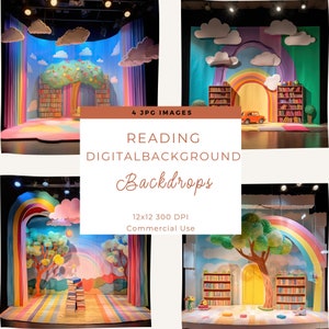 Digital Reading Background Backdrop, Studio Backdrops for Photographers, Photography Backdrop, Digital Download Jpeg, Photoshop Overlays