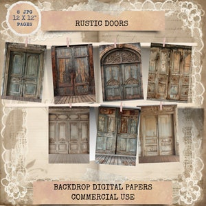 Cenários de portas rústicas, Cenário de porta rústica, Cenário digital, Cenário fotográfico, Cenários digitais, Uso comercial, Artesanato digital