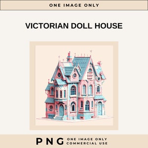 Casa de boneca vitoriana, clipart de casa de brinquedo, clipart de casa de bonecas, clipart de casa fofa, uso comercial, artesanato digital, clipart de meninas