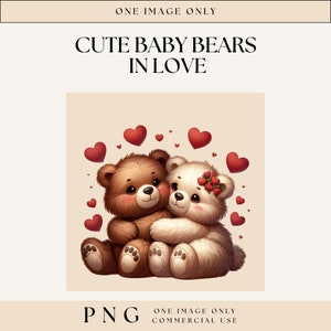 Love Clipart, Valentines Day Clipart, Teddy Bear Clipart, Love Bears Png, Valentine&#39;s Day Clipart, Commercial Use, Digital Crafts