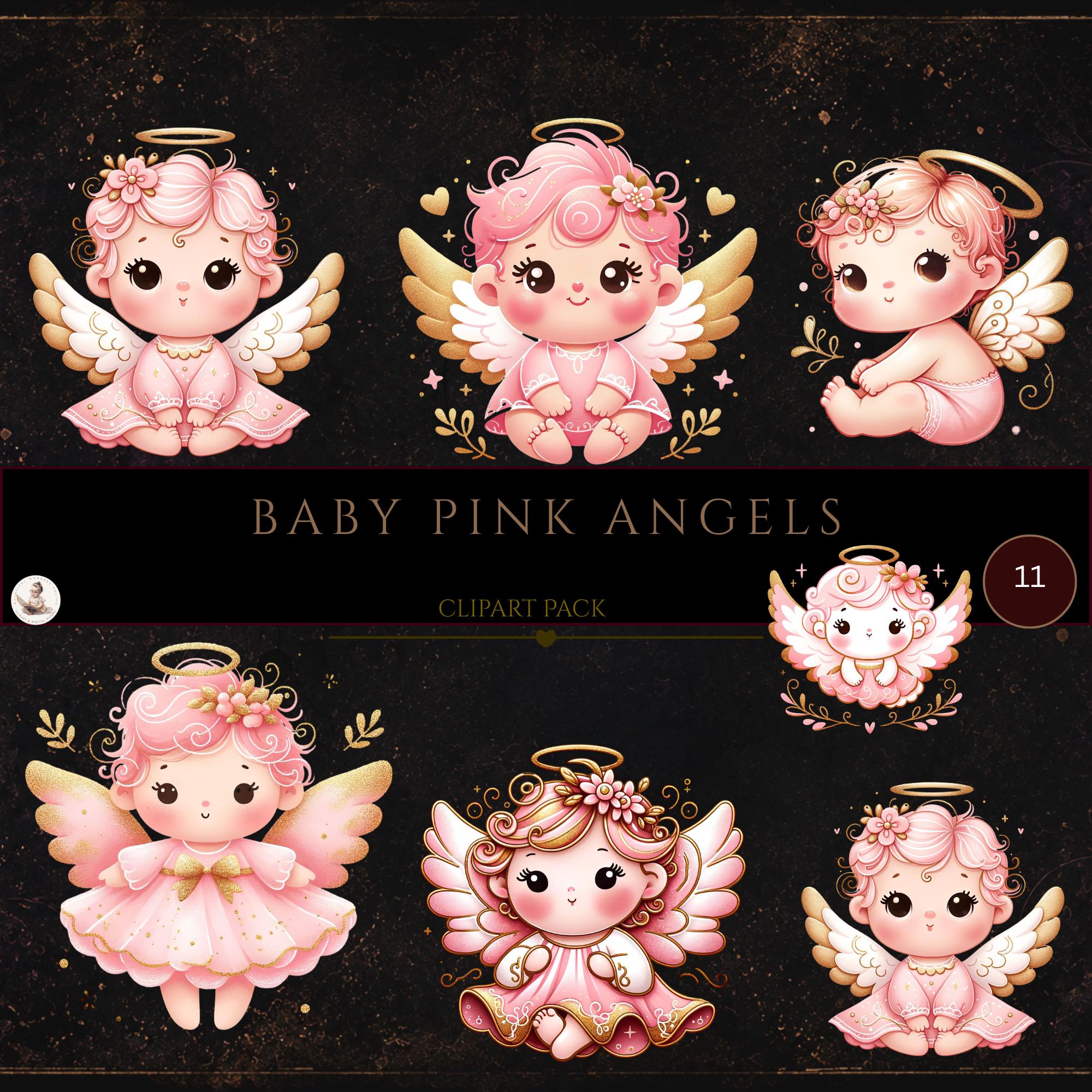 Baby Girl Angels, Baby Shower Clipart, Christian Clipart, Baptism
