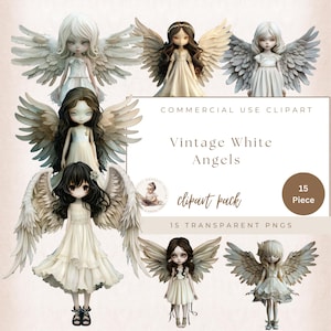 Vintage White Angel, Angel Clipart, Religious Clipart, Angel Baby Clipart, Angel Clip Art, Commercial Use, Digital Crafts, Baptism Evite