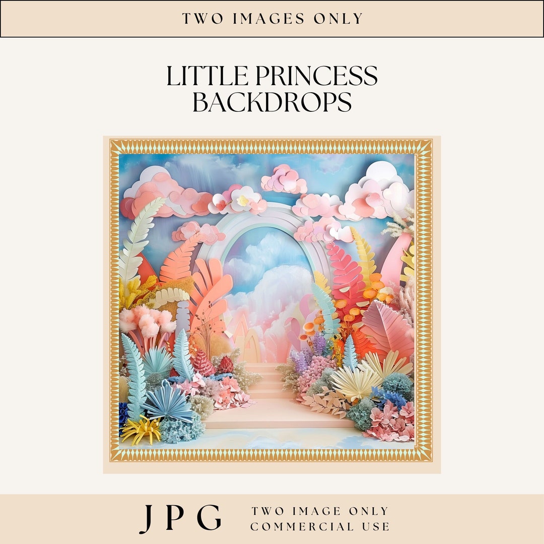 Princess Backing Paper Digital Backdrops, Fantasy Background Papers, Little Princess Digital ...