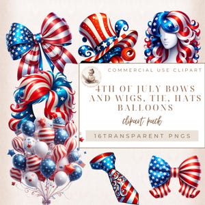 Clipart fête patriotique, clipart 4 juillet, Amérique des cliparts, clipart Etats-Unis, ballons du 4 juillet, clipart célébration, usage Commercial