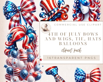 Patriotic Day Clipart, 4Th Of July Clipart, America Clipart, Usa Clipart, 4th of July Balloons, Celebration Clipart, Commercial Use