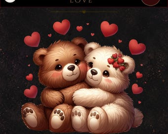 Liefde clipart, Valentijnsdag clipart, teddybeer clipart, liefde beren png, Valentijnsdag clipart, commercieel gebruik, digitale ambachten