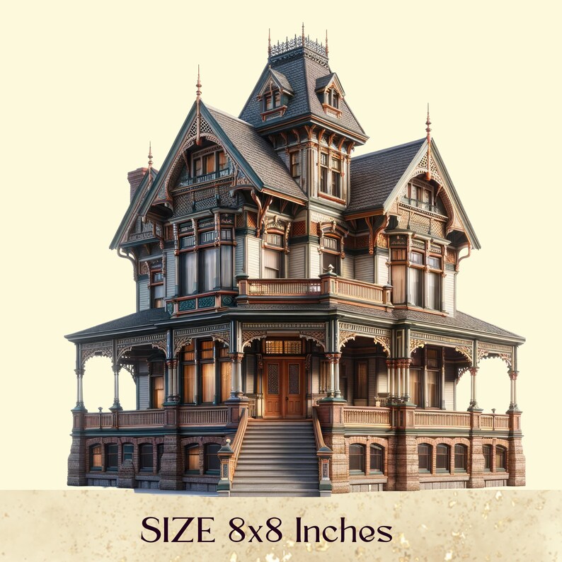 Victorian Houses Clipart, Victorian Style, Victorian Era, Victorian