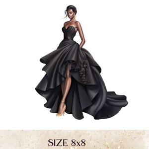 Robes noires de bal afro-américaines, robes de Quinceanera, robe de bal, robe de princesse, utilisation commerciale, 300 DPI, fond transparent, PNG, image 6