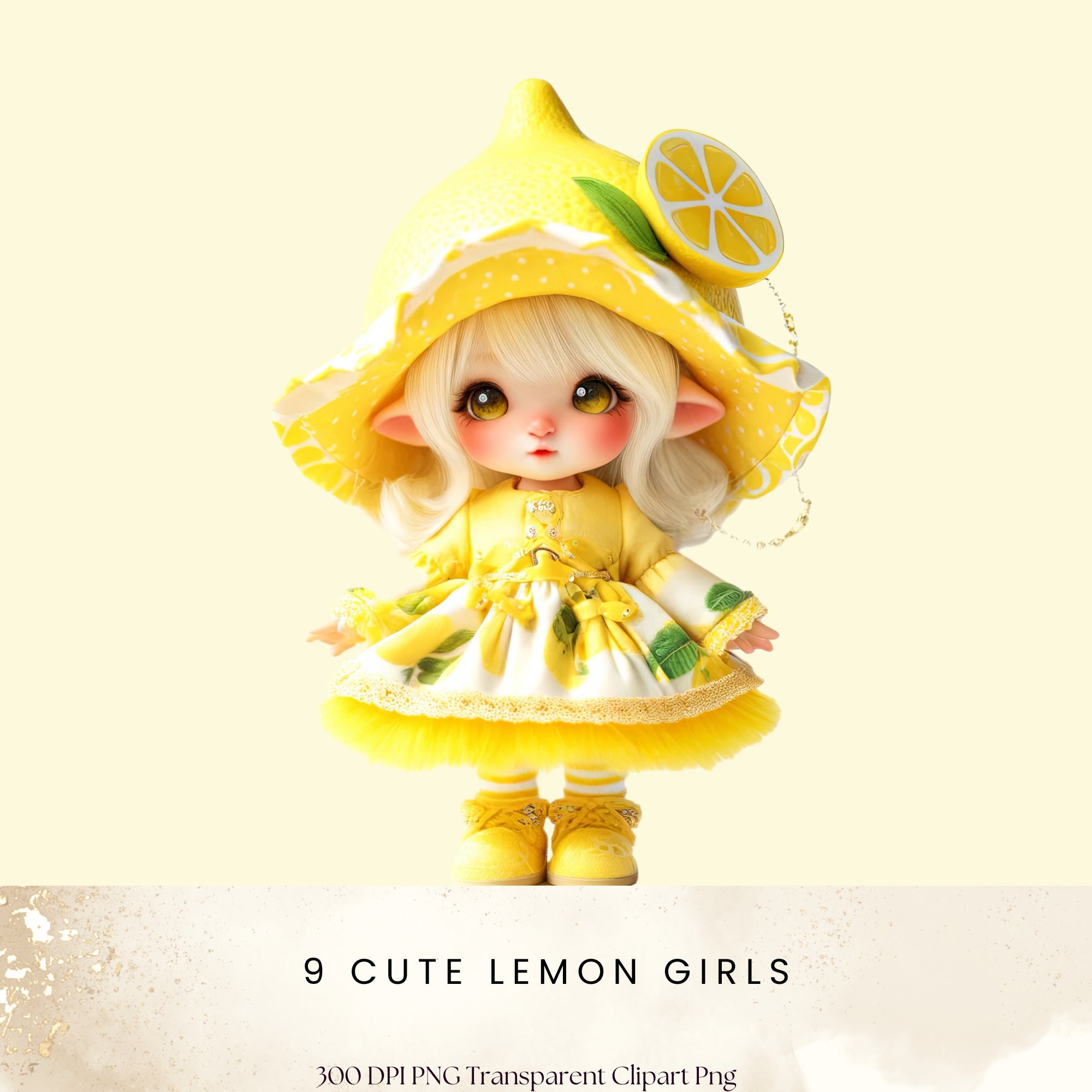 Lemon Girls Clipart, Baby Shower Clipart, Fantasy Clipart, Fashion Girl ...
