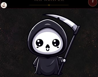 Parca de dibujos animados, imágenes prediseñadas de Halloween, imágenes prediseñadas de la Parca, ángel de la muerte PNG, fondos transparentes, uso comercial, manualidades digitales