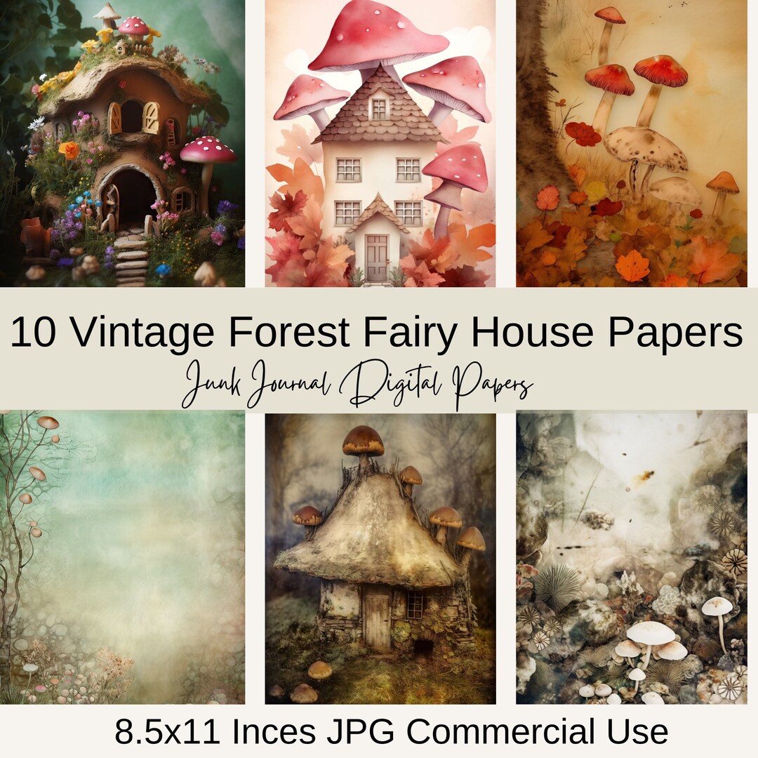 Forest Fairy House Pages, Fairy House Junk Journal, Fantasy Vintage ...