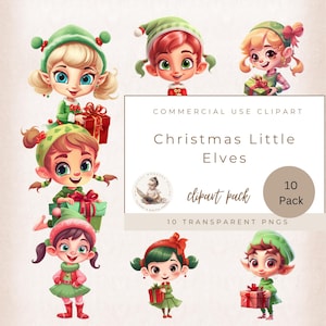 Christmas Clipart, Christmas Elf Png, Elf Design, Digital Download, Christmas Girls,| Merry Christmas Png, Commercial Use, Elves Clipart