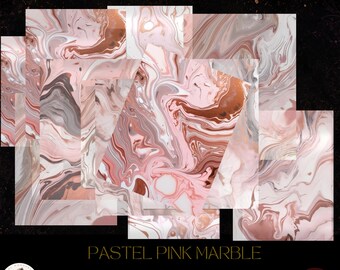 Papier numérique texturé marbre or rose, papiers numériques marbre rose et or, papier pour scrapbooking numérique, usage commercial, papiers de fond