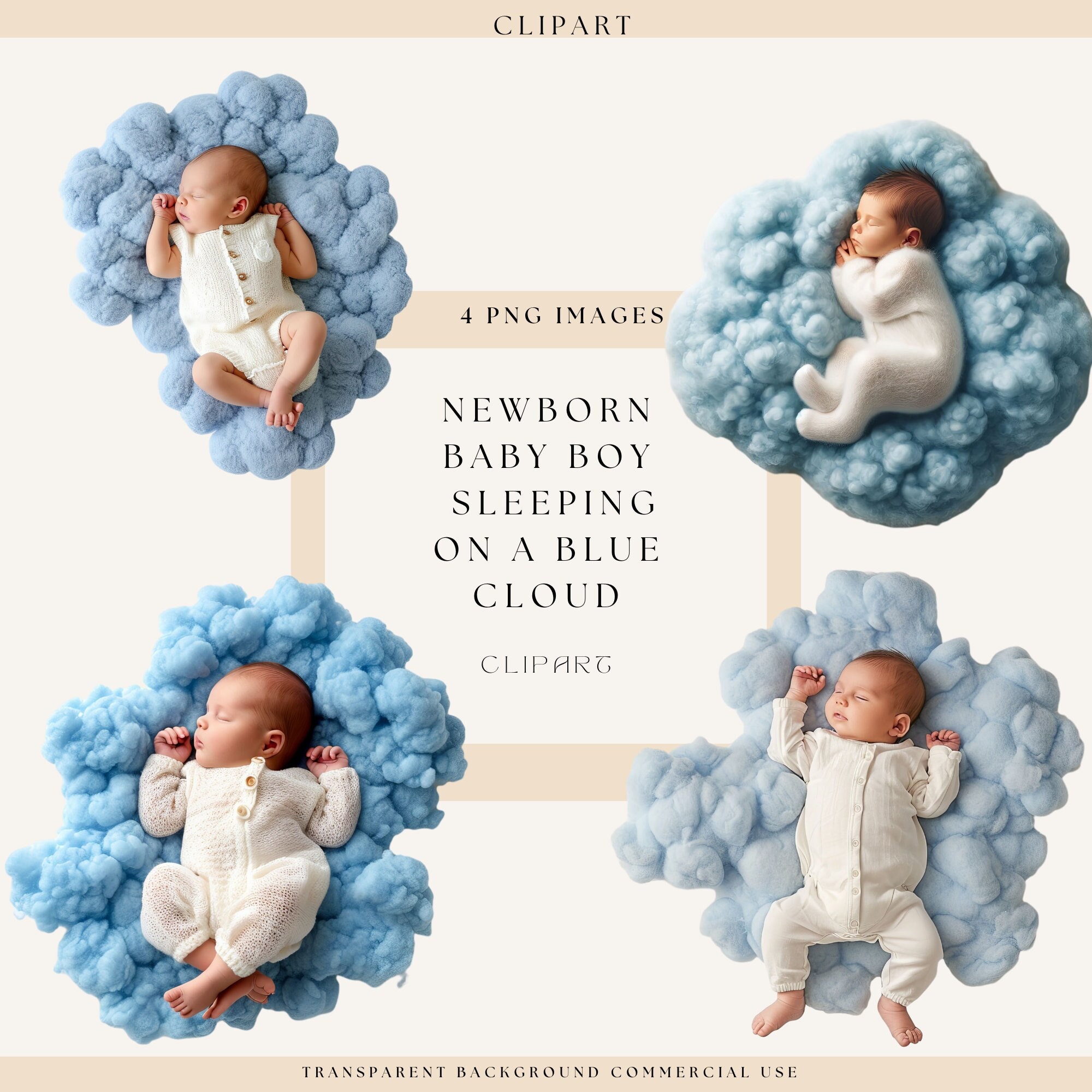 Newborn Baby Boy Clipart, Baby Shower Clipart, Gender Reveal, Baby