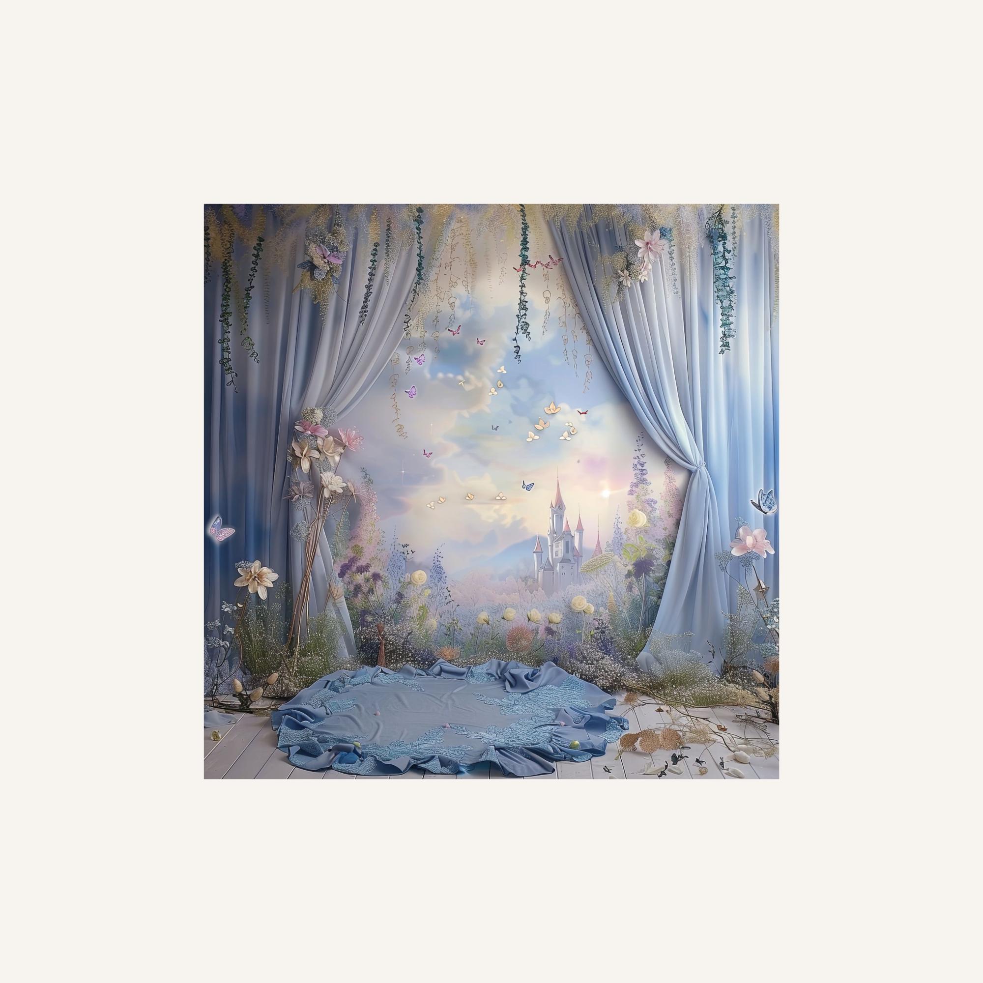 Princess Backing Paper Digital Backdrops, Fantasy Background Papers, Princess Castle Digital ...