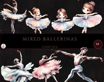 Ballet Clipart, Girl Clipart, Ballerina Baby Girl, Chic Ballet Characters, Male Ballerina, Princess Clipart, Ballerina Clip Art, Card Making