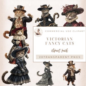 Clipart Victorien, Clipart Chats, Chats Habillés, Amoureux Des Chats, Clipart Mode, Races De Chats, Chats Fantaisistes, Usage Commercial, Créations Numériques