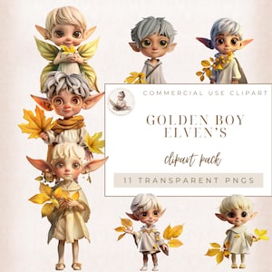 Golden Elven&#39;s Graphics, Little Elf Clipart, Fantasy Clipart, Fairytale Clip Art., Transparent Png, Elf Ephemera, Commercial Use, Digi Craft