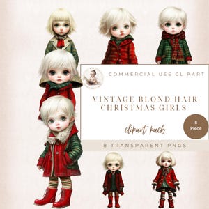 Christmas Vintage Girl Graphics, Christmas Girls Clip Art, Christmas Clip Art, Christmas Junk Journal, Christmas Ephemera, Transparent Png