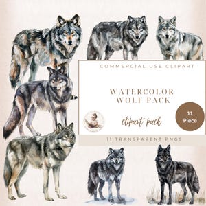 Wolf Clipart, Aquarell Wolf Pack, Tier Clipart, Wildtiere Clip Art, Tribal Wolf, Wölfe Clipart, kommerzielle Nutzung, digitales Kunsthandwerk