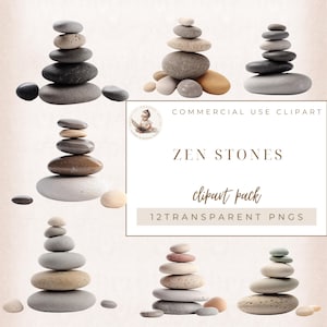 Piedras Zen, Decoración de Buda, Descarga Digital Instantánea, Imágenes Prediseñadas de Piedra de Playa, Namaste de Meditación Zen, Uso Comercial, Imágenes Prediseñadas de Spa, Calmante