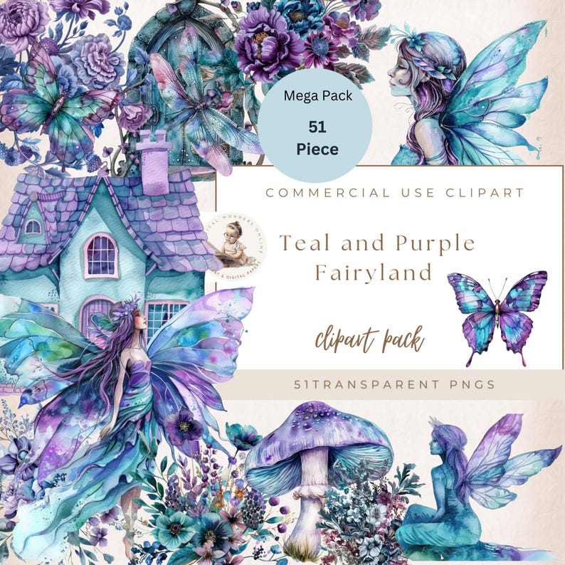 Fairyland Clipart, Mega Bundle, Commercial Use, Fairy Garden Clip Art ...