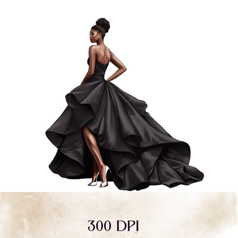 Robes noires de bal afro-américaines, robes de Quinceanera, robe de bal, robe de princesse, utilisation commerciale, 300 DPI, fond transparent, PNG, image 7