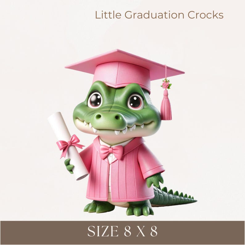 Cute Graduation Little Crocodile Clipart, Graduation Clipart, Grad Croc ...