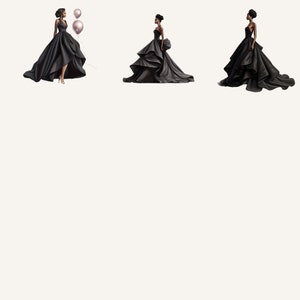Robes noires de bal afro-américaines, robes de Quinceanera, robe de bal, robe de princesse, utilisation commerciale, 300 DPI, fond transparent, PNG, image 3