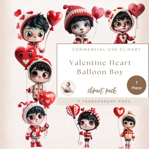 Globos de corazón para San Valentín para niños, imágenes prediseñadas de San Valentín, imágenes prediseñadas románticas, imágenes prediseñadas de San Valentín para niños, imágenes prediseñadas de fantasía, uso comercial