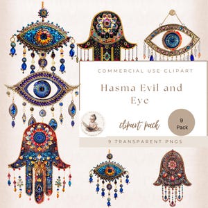 Hamsa Clipart, Evil Eye Schutz PNG, Evil Eye Clipart, Scrapbook-Einladung, Türkisch Evil Eye Clipart, kommerzielle Nutzung, digitales Kunsthandwerk