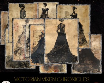 Junk Journal Printable, Victorian Journal Paper, Vintage Junk Journal Papers, Digi Kit, Printable Journal Victorian Vixen Chronicles Papers