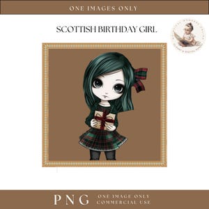Clipart fille écossaise, jolie fille Png, clipart anniversaire fille, graphique anniversaire fille écossaise, Png transparent, créations numériques, fabrication de cartes