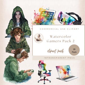 Clipart gaming, réalité virtuelle, ordinateur portable, chaise d'ordinateur, iPad, cliparts gaming pour enfants, arrière-plan PNG transparent, usage commercial, graphismes gaming.