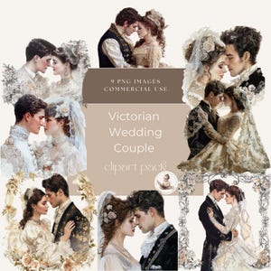 Imágenes prediseñadas de matrimonio, imágenes prediseñadas de boda, parejas de bodas victorianas, fondos transparentes, invitaciones de boda diy, uso comercial