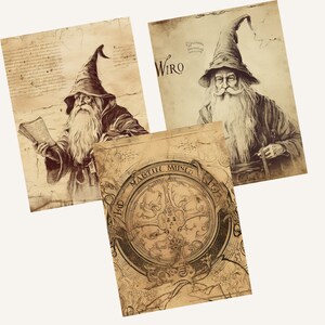 Wizard Junk Journal Digital Paper, Vintage Background, Magical Spell ...