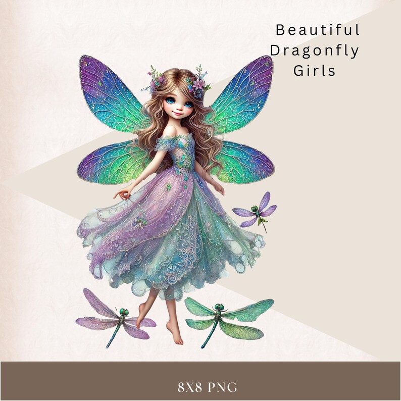 Whimsy Dragonfly Girls, Dragonfly Clipart, Cute Girl Clipart, Whimsical ...